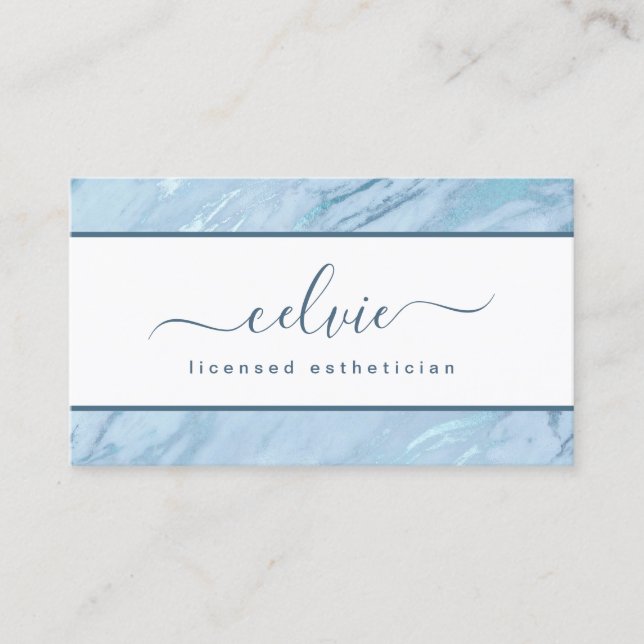 Elégant marbre bleu émeraude | CARTE DE VISITE (Devant)