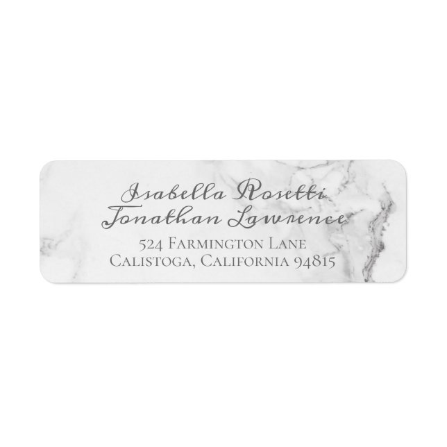 Élégant Marbre et Wreath Wedding Labels (Devant)
