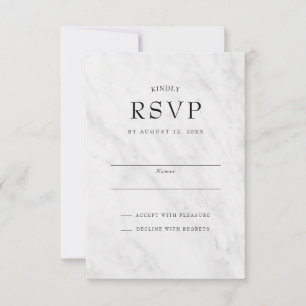 Elégant Marbre moderne tendance Mariage RSVP Carte