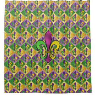 Elegant Mardi Gras Fleur De Lis Design Shower Curt