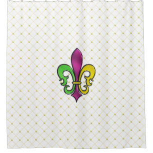 Elegant Mardi Gras Fleur De Lis Design Shower Curt