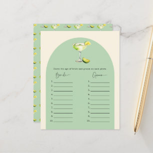 Elegant Margs and Matrimony Bridal Shower Game