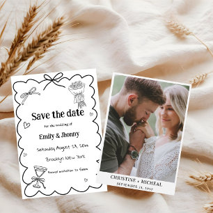Elégant mariage à main levée Enregistrer la carte 