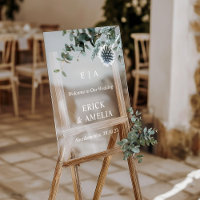 Élégant Mariage acrylique Affiche de bienvenue ave
