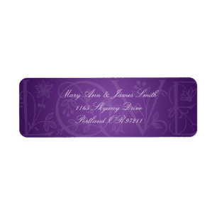 Élégant Mariage Adresse Amour Flourish Purple