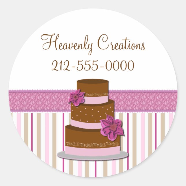 Élégant Mariage boulangerie de gâteau Sticker d'en (Devant)