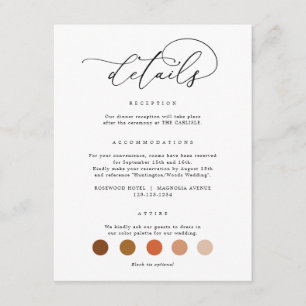 Élégant mariage Cartes de code vestimentaire