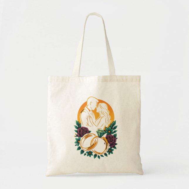 Élégant mariage couple Sac fourre-tout de ceinture (Devant)