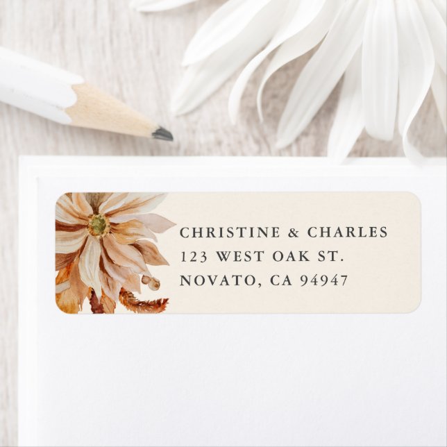 Elégant Mariage d'aquarelle d'automne Adresse de r (En situation)