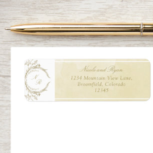 Élégant Mariage d'aquarelle de Champagne Monogram