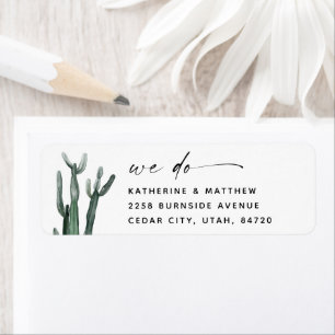 Elégant Mariage de cactus aquarelle   Script moder