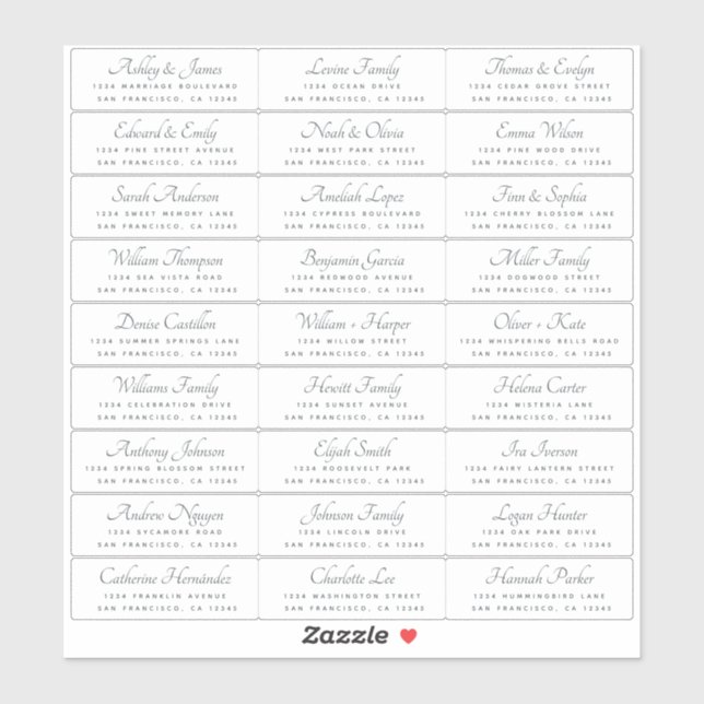 Élégant Mariage de calligraphie Étiquettes de adre (Feuille)