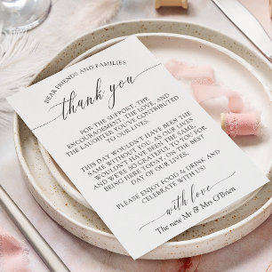 Élégant Mariage de calligraphie Merci de table