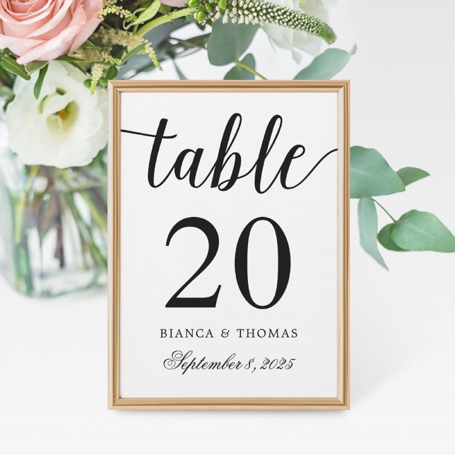 Élégant Mariage de calligraphie Numéro de table (Créateur téléchargé)