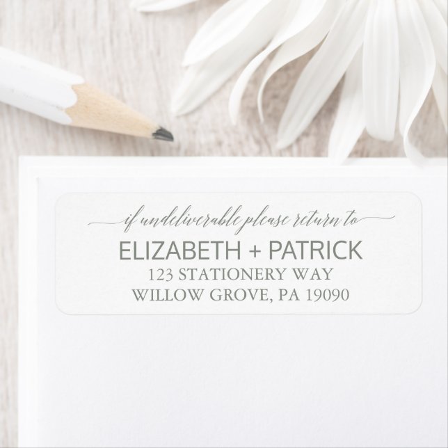Élégant Mariage de calligraphie verte Sage Étiquet (En situation)