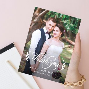 Élégant Mariage de couple Carte de remerciements p