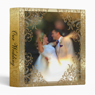 Élégant Mariage de défilement or Album Classeur