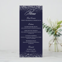 Élégant Mariage de la Marine Carte menu Événement 