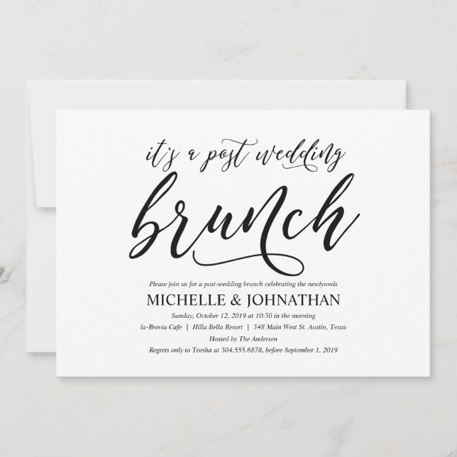 Élégant Mariage de la poste russe sur invitation à (Devant)