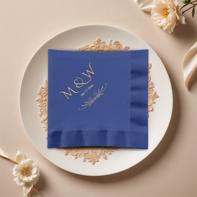 Élégant Mariage de monogramme bleu marine (Créateur téléchargé)