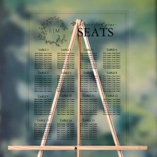 Elégant Mariage de Monogramme de poitrine noire