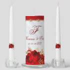 Élégant Mariage de monogramme rouge blanc et or fl