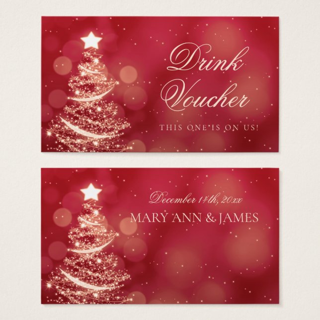 Élégant Mariage de Noël rouge et or (Devant & derrière)