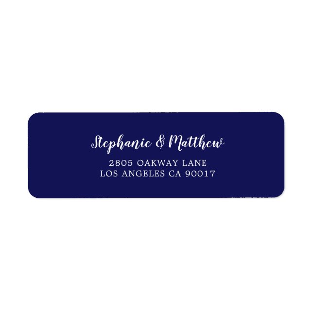 Élégant Mariage de script bleu bleu marine (Devant)