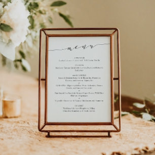 Élégant Mariage de script chic Modèle de menu en b