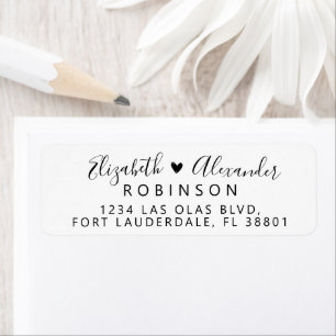 Élégant Mariage de script de coeur Adresse de reto