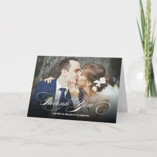 Elégant Mariage de script Merci w. Collage photo