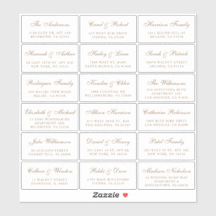 Élégant Mariage de script or Étiquette de adresse