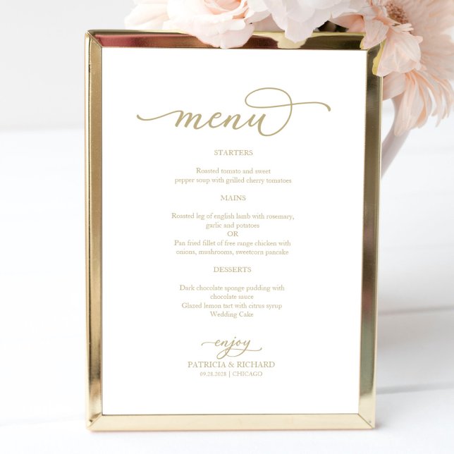 Elegant Mariage de script or Poster du menu (Créateur téléchargé)