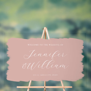 Élégant Mariage de script Welcome Paint Blush