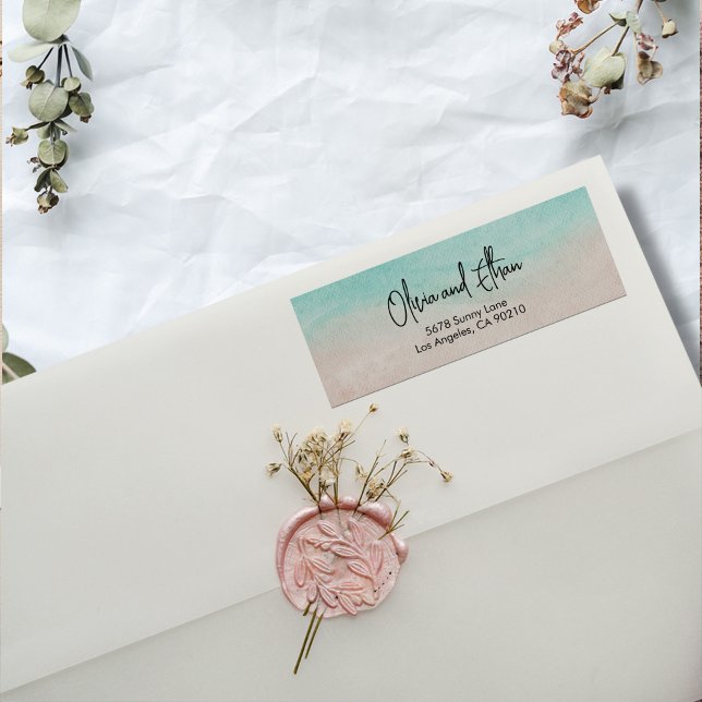 Élégant Mariage d'été de plage Adresse de retour (Créateur téléchargé)