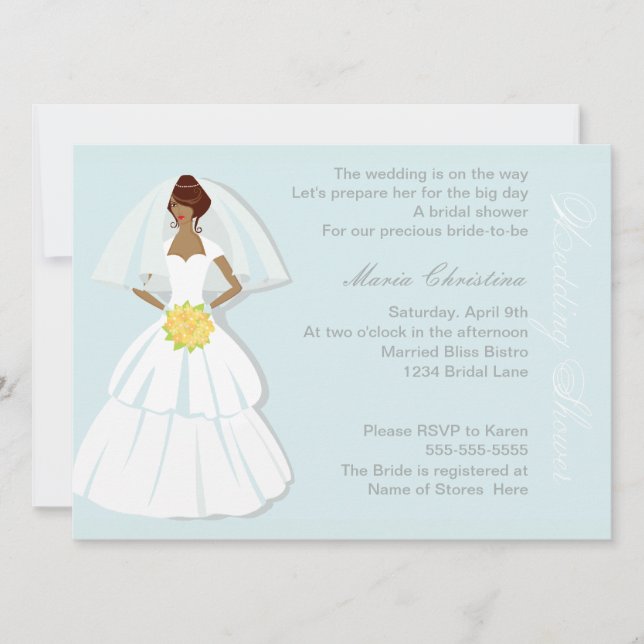 Elégant mariage douche Invitation (Devant)