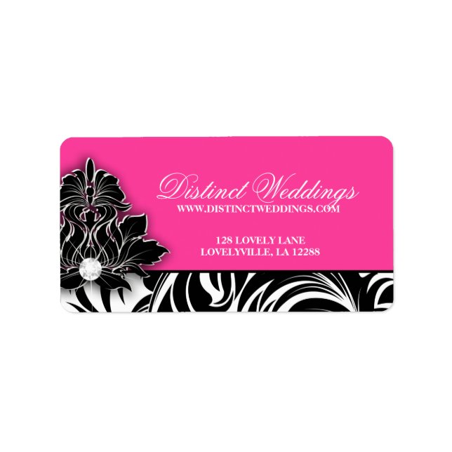 Élégant mariage Étiquette bijoux Logo rose (Devant)