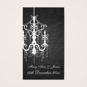 Elégant Mariage Favor Tag Chandelier noir