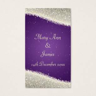 Elégant Mariage Favor Tag Dazzling Étincelles Purp