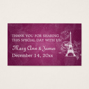 Elégant Mariage Favor Tag Romantique Paris Berry P