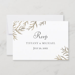 Elégant Mariage Feuille dorée moderne RSVP