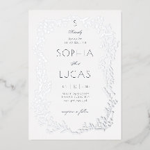 Élégant Mariage Feuille Foil Invitation