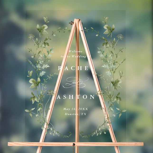 Élégant Mariage Fleur sauvage Bienvenue (Neutre)