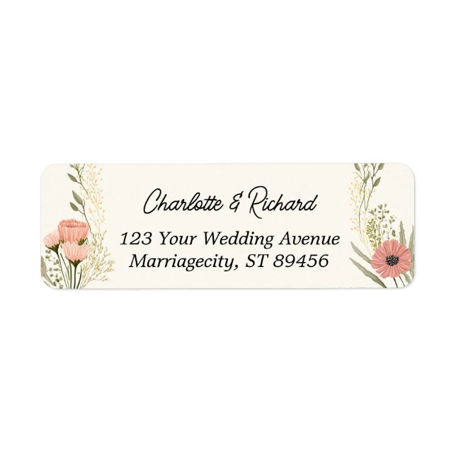 Élégant mariage Fleur sauvage Garden Adresse de re (Devant)