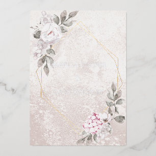 Élégant Mariage floral   Invitation Foil