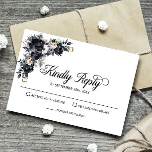 Elégant mariage floral noir RSVP