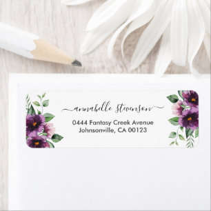 Élégant Mariage Floral Purple Vert