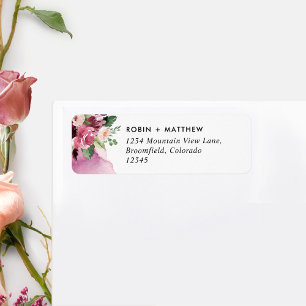 Élégant Mariage floral rose-bleu bordeaux