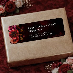 Élégant mariage floral rouge noir d'humeur 