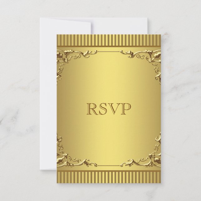 Elégant mariage Gold RSVP (Devant)